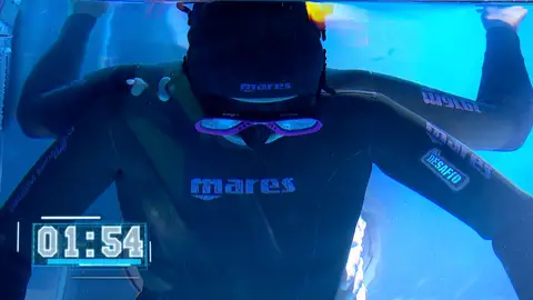 La hazaña de Chenoa para alcanzar los 3:33 minutos en la apnea en El Desafío La hazaña de Chenoa para alcanzar los 3:33 minutos en la apnea en El Desafío
