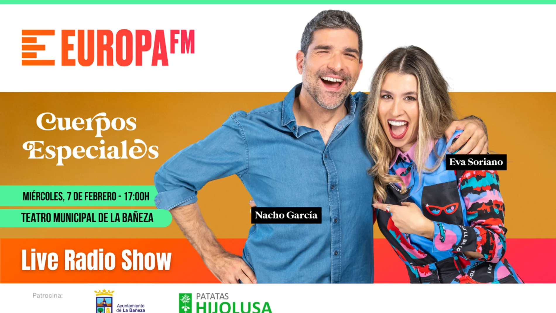 Eva Soriano y Nacho García te invitan al live show de 'Cuerpos especiales' en La Bañeza
