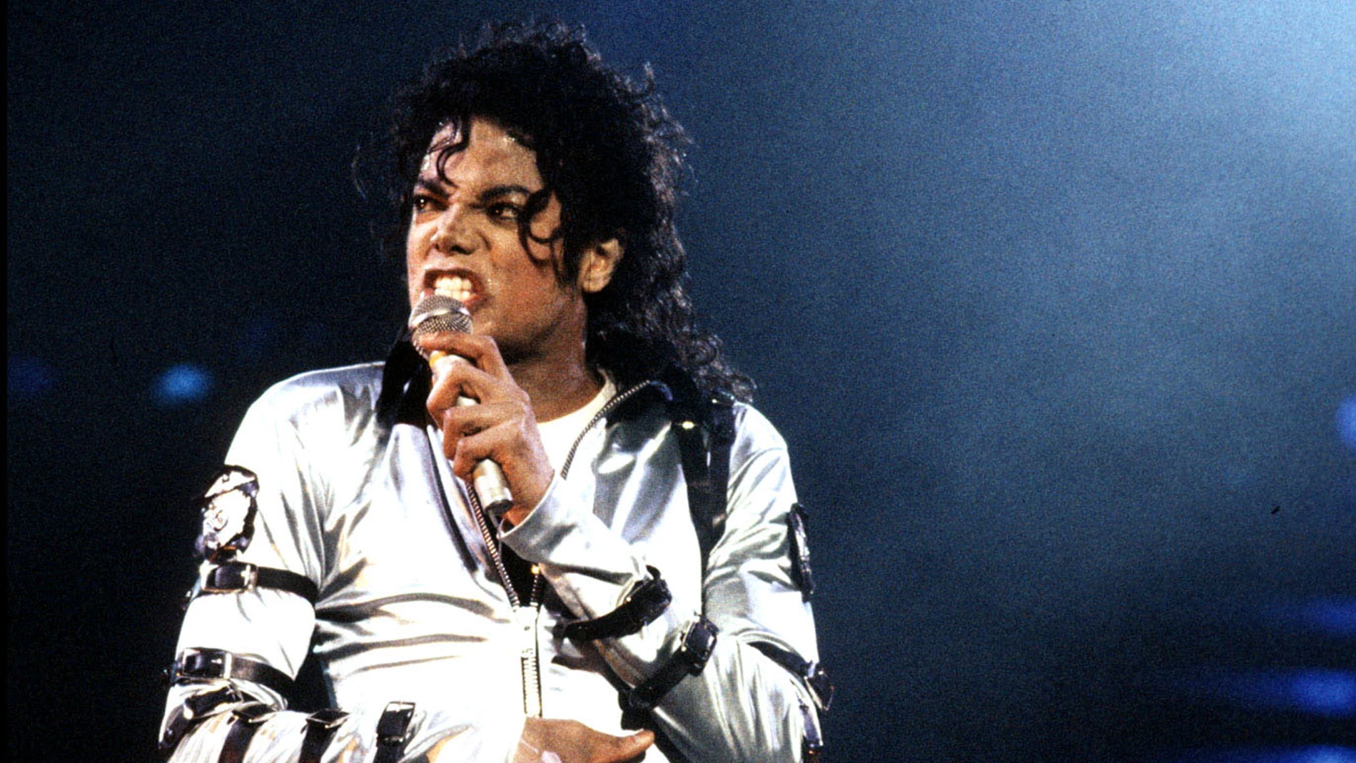 Michael Jackson, en el concierto de la gira Bad World Tour de Madrid en 1988.