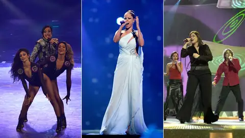 Chanel, Pastora Soler y Rosa López, en Eurovisión. Chanel, Pastora Soler y Rosa López, en Eurovisión.