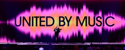 United by Music, lema de Eurovisión 2024. United by Music, lema de Eurovisión 2024.