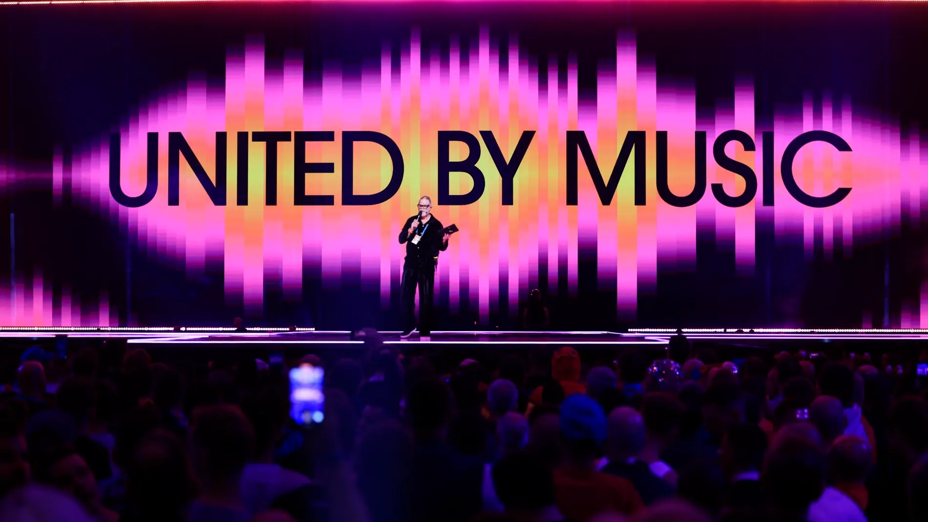 United by Music, lema de Eurovisión 2024. United by Music, lema de Eurovisión 2024.