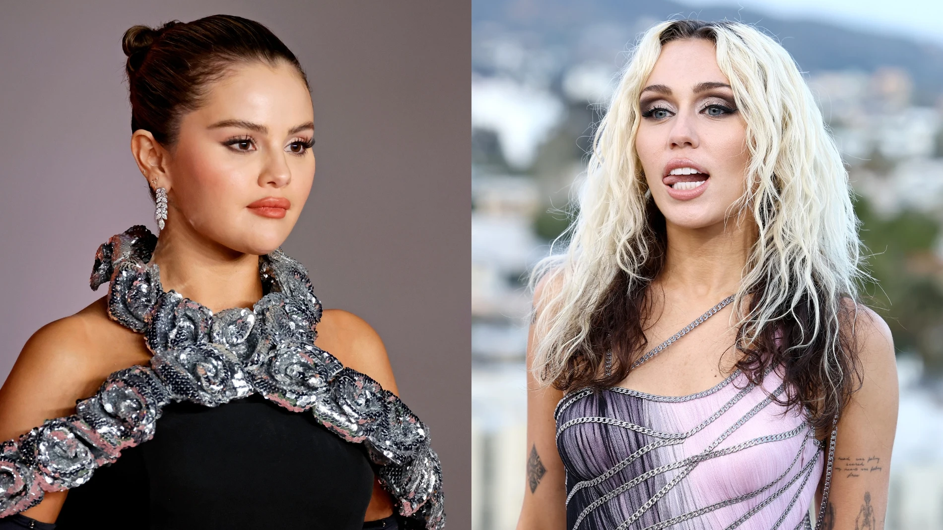 Selena Gomez y Miley Cyrus Selena Gomez y Miley Cyrus