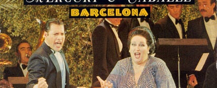 Freddie Mercury y Montserrat Caballé en la portada del álbum "Barcelona"