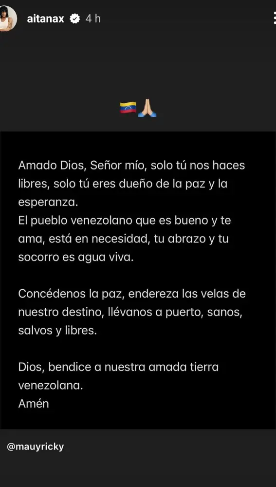 Aitana comparte el mensaje de Mau y Ricky Aitana comparte el mensaje de Mau y Ricky