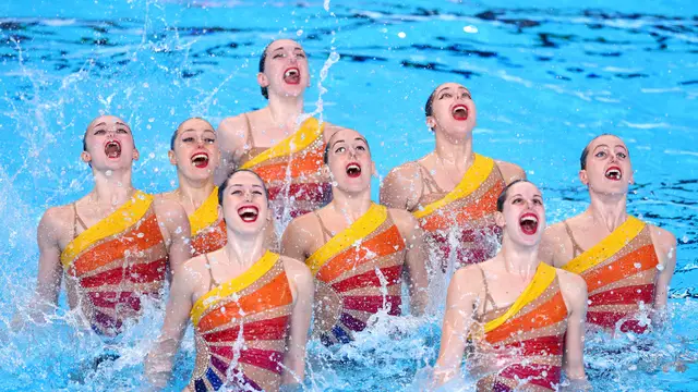 El equipo español de natación artística