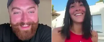Sam Smith y Aitana en su videollamada Sam Smith y Aitana en su videollamada