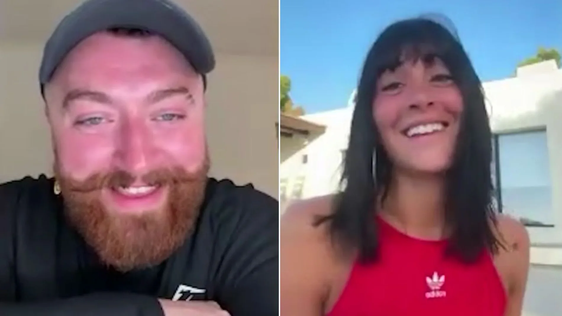 Sam Smith y Aitana en su videollamada Sam Smith y Aitana en su videollamada