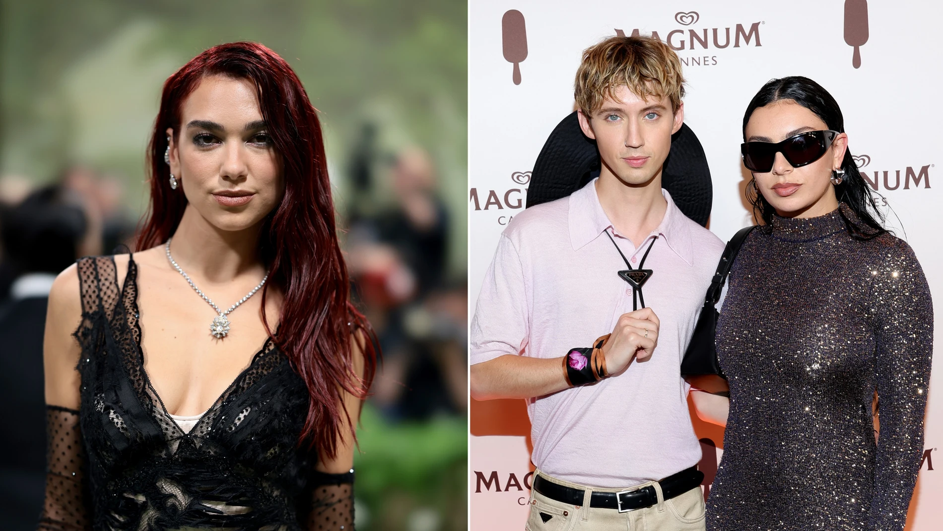 Dua Lipa y Troye Sivan con Charli xcx Dua Lipa y Troye Sivan con Charli xcx