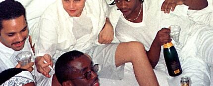 Leonardo DiCaprio con Puff Daddy en una 'White Party'