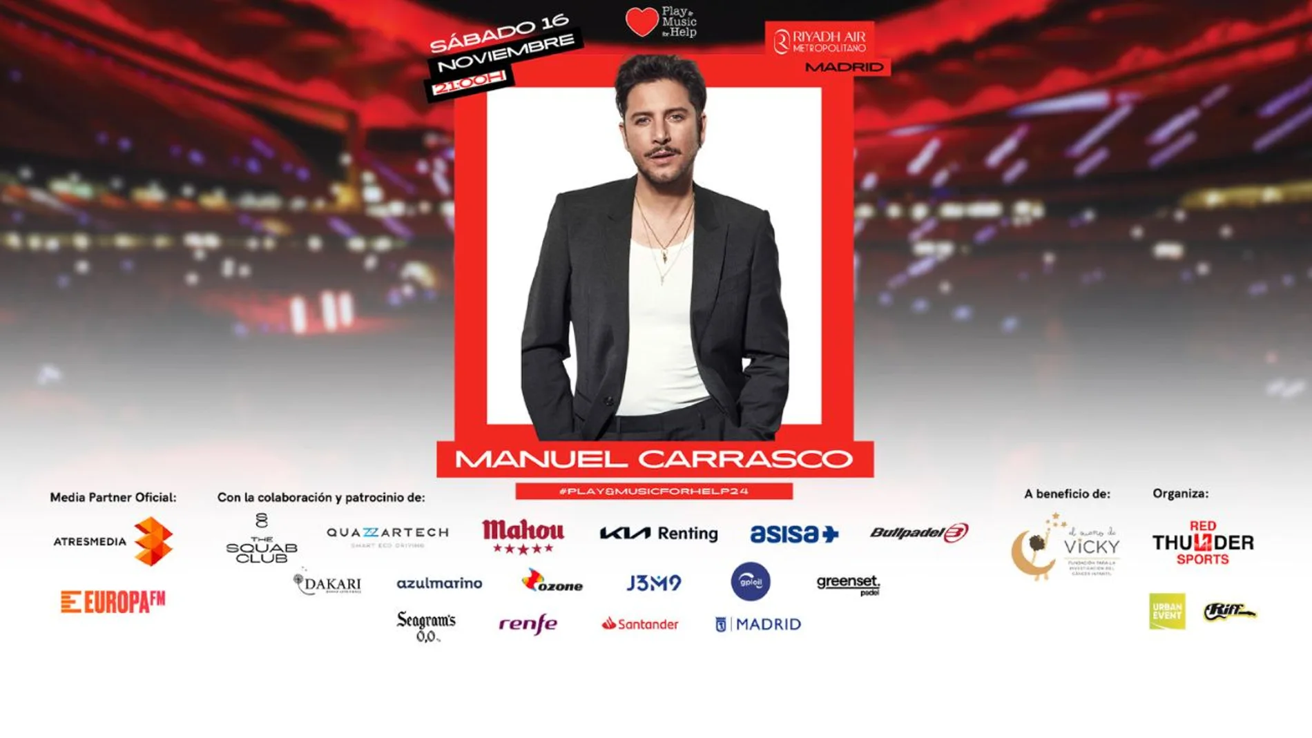 Últimas entradas a la venta para el concierto de Manuel Carrasco en el Metropolitano de Madrid Últimas entradas a la venta para el concierto de Manuel Carrasco en el Metropolitano de Madrid