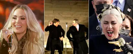 Carrie Underwood, Ricky Martin junto a George W Bush y Lady Gaga. Carrie Underwood, Ricky Martin junto a George W Bush y Lady Gaga.