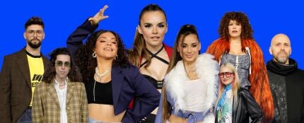Los ocho finalistas del Benidorm Fest 2025, un montaje de Europa FM