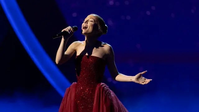 Ariana Grande, durante su actuación en la gala de los Premios Oscar 2025.