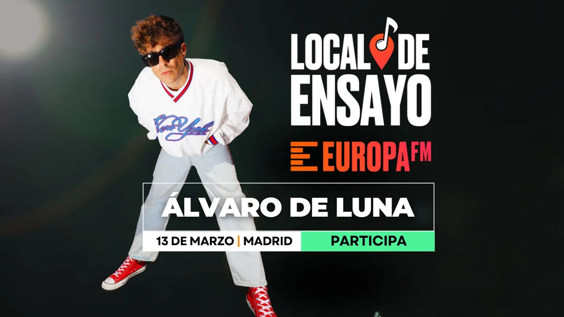 Consigue invitaciones para ver a Álvaro de Luna en el Local de Ensayo Europa FM Consigue invitaciones para ver a Álvaro de Luna en el Local de Ensayo Europa FM