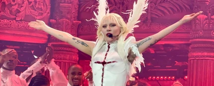 Lady Gaga, en el concierto del primer fin de semana del Coachella 2025. Lady Gaga, en el concierto del primer fin de semana del Coachella 2025.