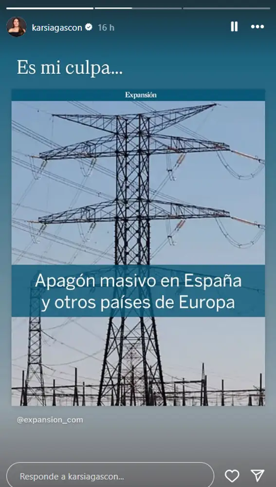 La broma de Karla Sofía Gascón sobre el apagón La broma de Karla Sofía Gascón sobre el apagón