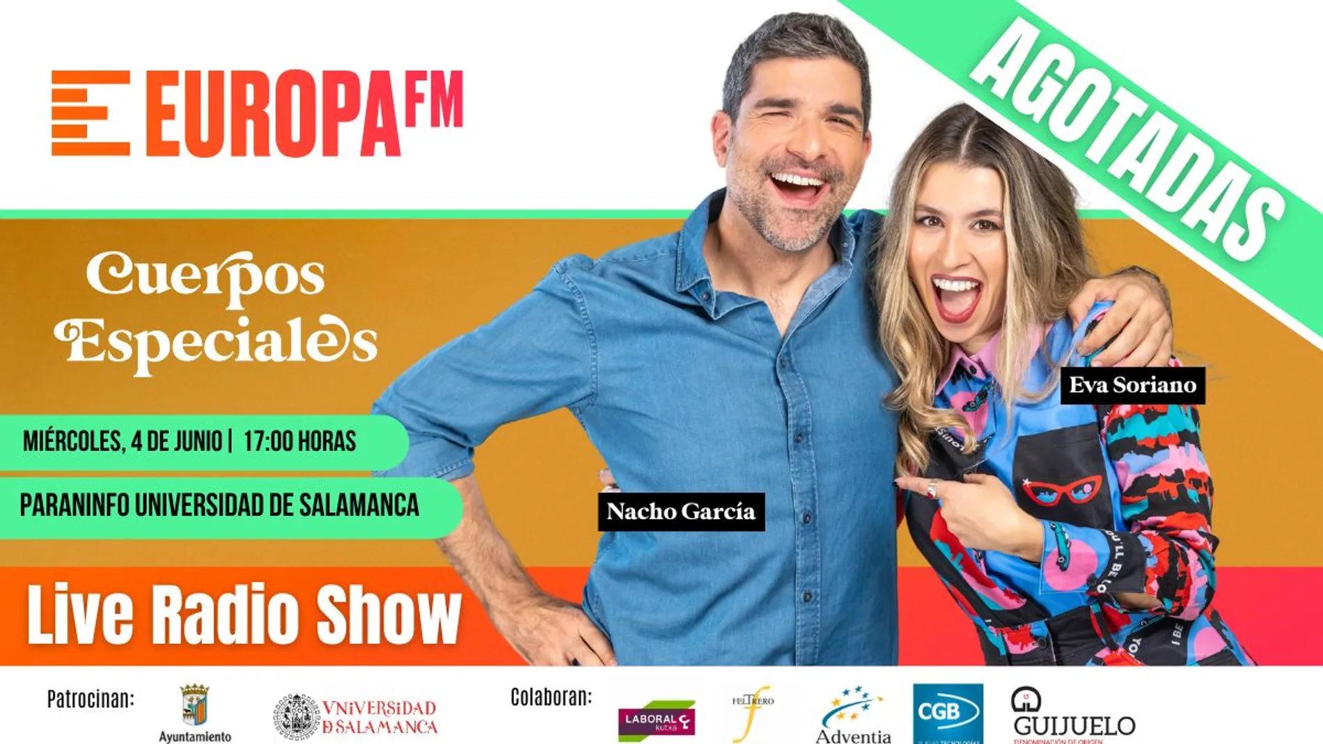 Agotadas las invitaciones para ver el liveshow de Eva Soriano y Nacho García en Salamanca con 'Cuerpos especiales' Agotadas las invitaciones para ver el liveshow de Eva Soriano y Nacho García en Salamanca con 'Cuerpos especiales'