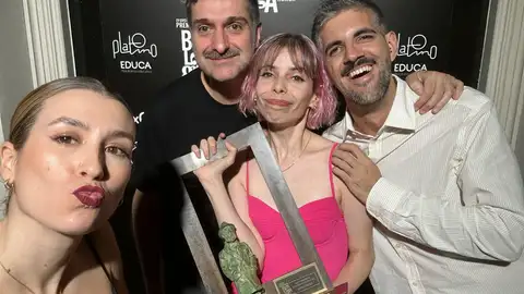 Eva Soriano, Carlos Langa, Alba Cordero y Javi Sánchez, con el Premio Berlanga al Humor Eva Soriano, Carlos Langa, Alba Cordero y Nacho García, con el Premio Berlanga al Humor