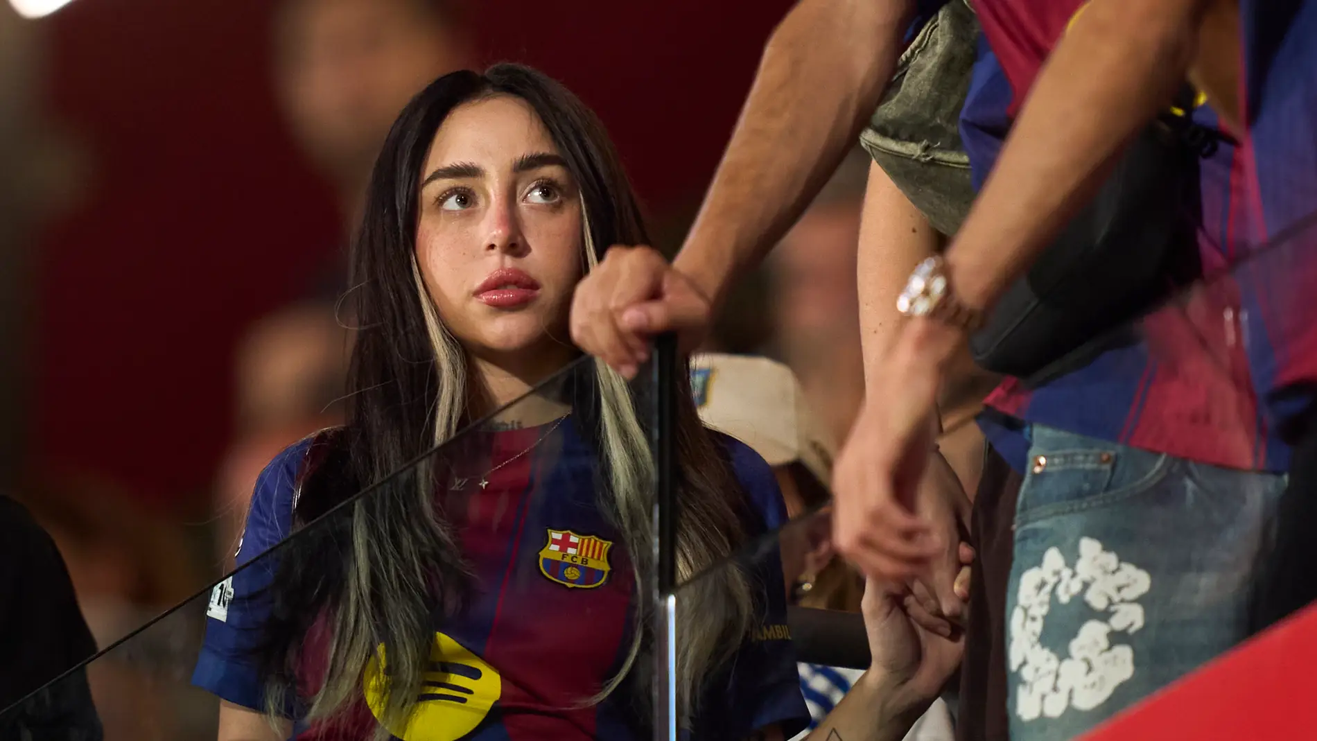Nicki Nicole en el público de un partido del Barcelona Nicki Nicole en el público de un partido del Barcelona