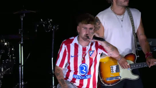 Dani Fernández, durante la Noche de Bienvenida del Atlético de Madrid en el Metropolitano Dani Fernández, durante la Noche de Bienvenida del Atlético de Madrid en el Metropolitano