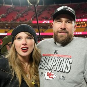 Taylor Swift y Travis Kelce en enero de 2025