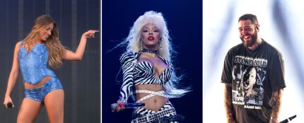 Tate McRae, Doja Cat y Post Malone durante algunos de sus conciertos Tate McRae, Doja Cat y Post Malone durante algunos de sus conciertos