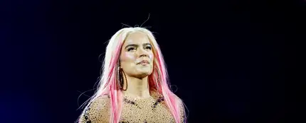 Karol G, durante el concierto del Santiago Bernabéu de Madrid en julio de 2024. Karol G, durante el concierto del Santiago Bernabéu de Madrid en julio de 2024.