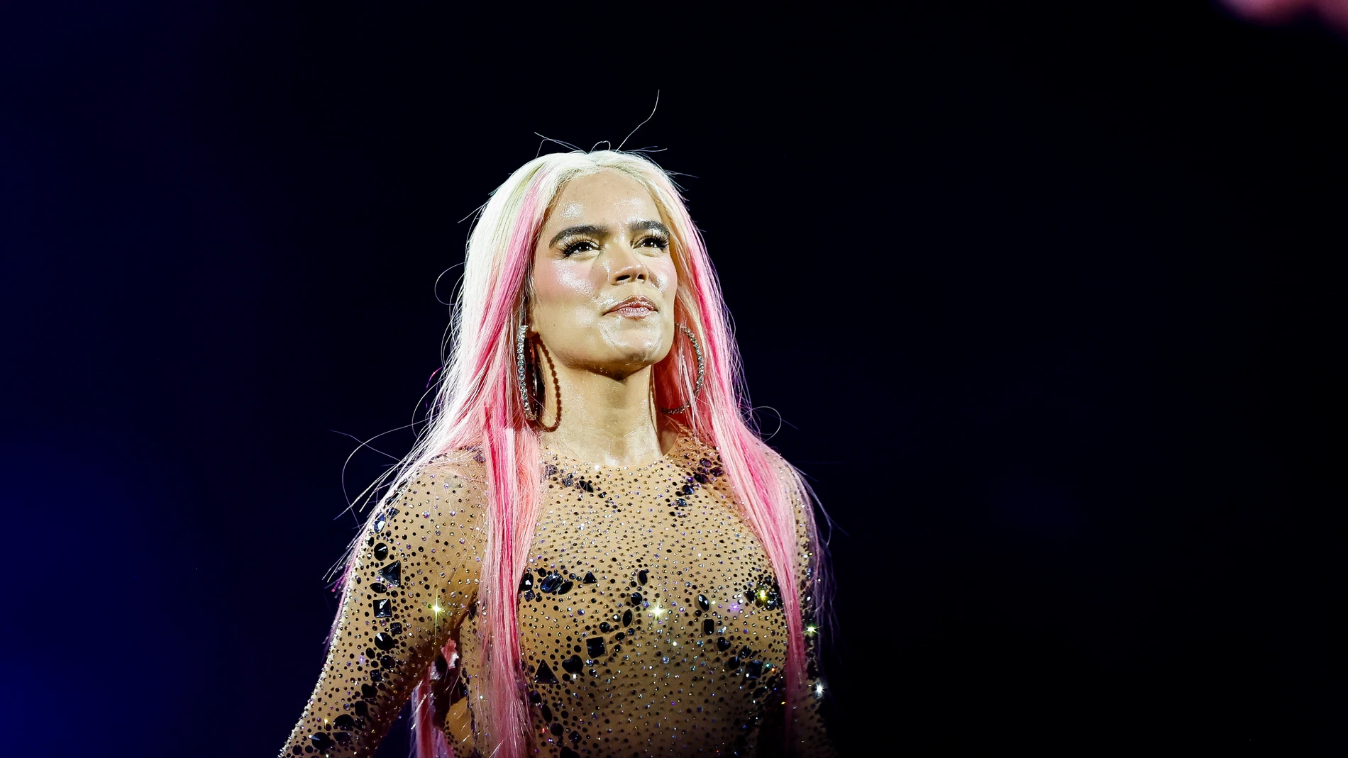 Karol G, durante el concierto del Santiago Bernabéu de Madrid en julio de 2024. Karol G, durante el concierto del Santiago Bernabéu de Madrid en julio de 2024.