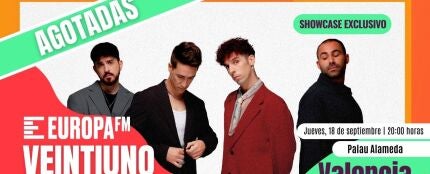 Agotadas las entradas para el showcase de Veintiuno en Valencia con Europa FM
