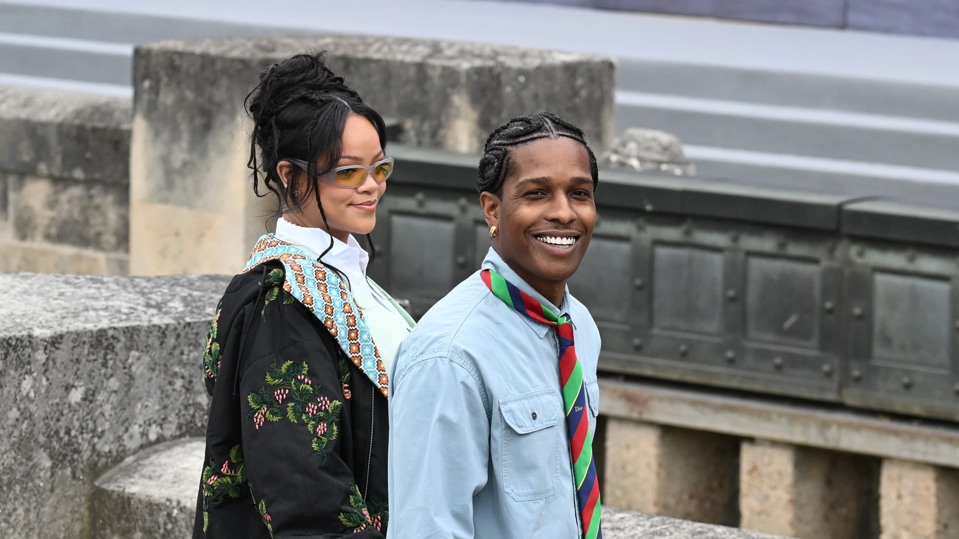 Asap Rocky y Rihanna, en la Paris Fashion Week. Asap Rocky y Rihanna, en la Paris Fashion Week.