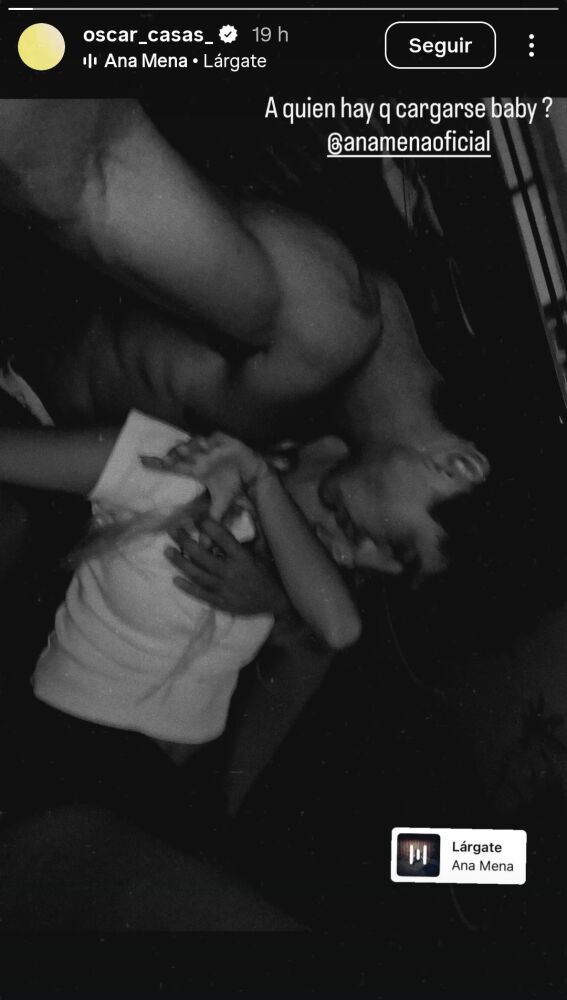 Historia en Instagram de Óscar Casas sobre 'Lárgate', la nueva canción de Ana Mena