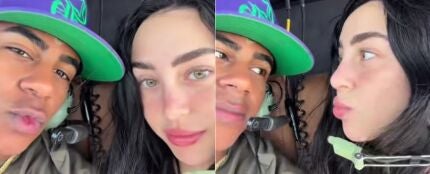 Lamine Yamal y Nicki Nicole viajando en helicóptero