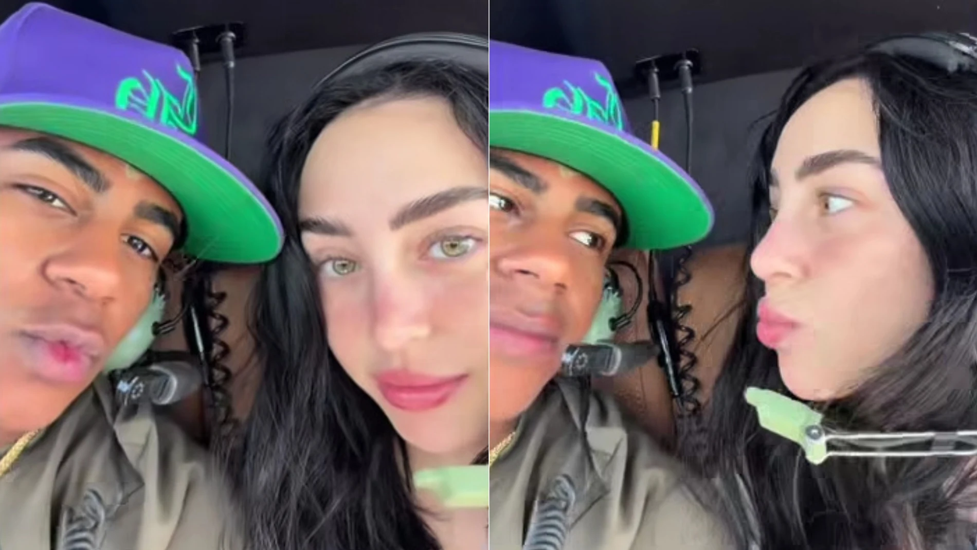 Lamine Yamal y Nicki Nicole viajando en helicóptero Lamine Yamal y Nicki Nicole viajando en helicóptero