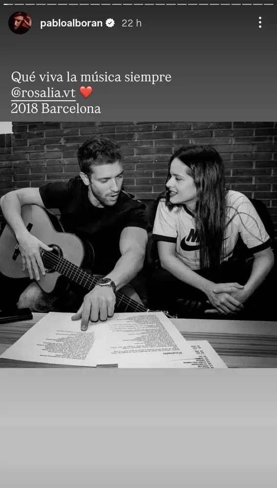 Historia de Instagram de Pablo Alborán Historia de Instagram de Pablo Alborán