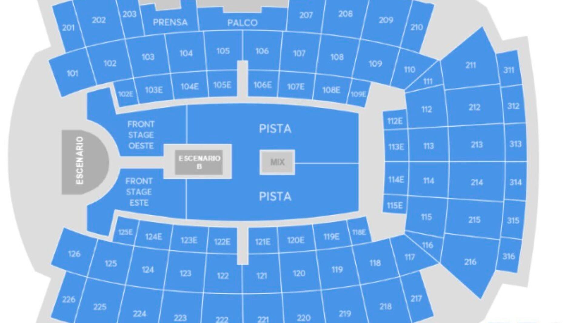 Plano Palau Sant Jordi con 'LUX TOUR'