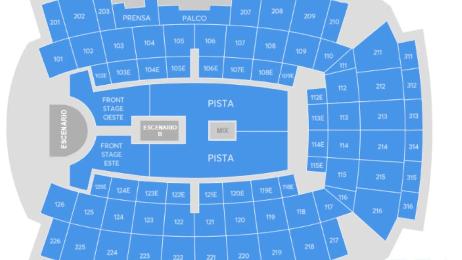 Plano Palau Sant Jordi con 'LUX TOUR' Plano Palau Sant Jordi con 'LUX TOUR'