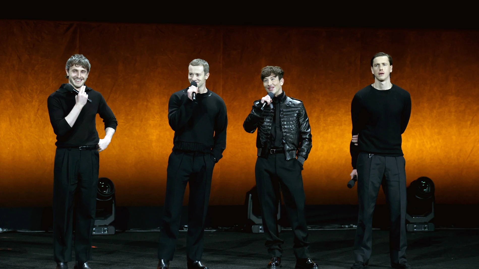Paul Mescal, Joseph Quinn, Barry Keoghan y Harris Dickinson durante la presentación de sus personajes Paul Mescal, Joseph Quinn, Barry Keoghan y Harris Dickinson durante la presentación de sus personajes