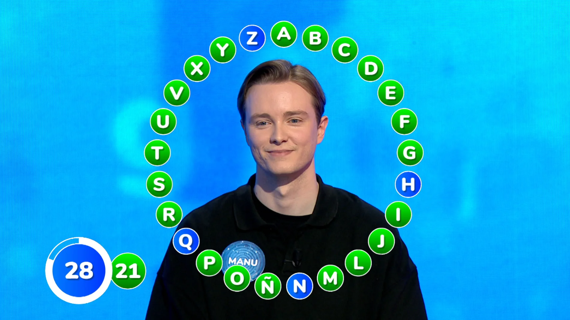 Manu durante El Rosco de 'Pasapalabra' Manu durante El Rosco de 'Pasapalabra'