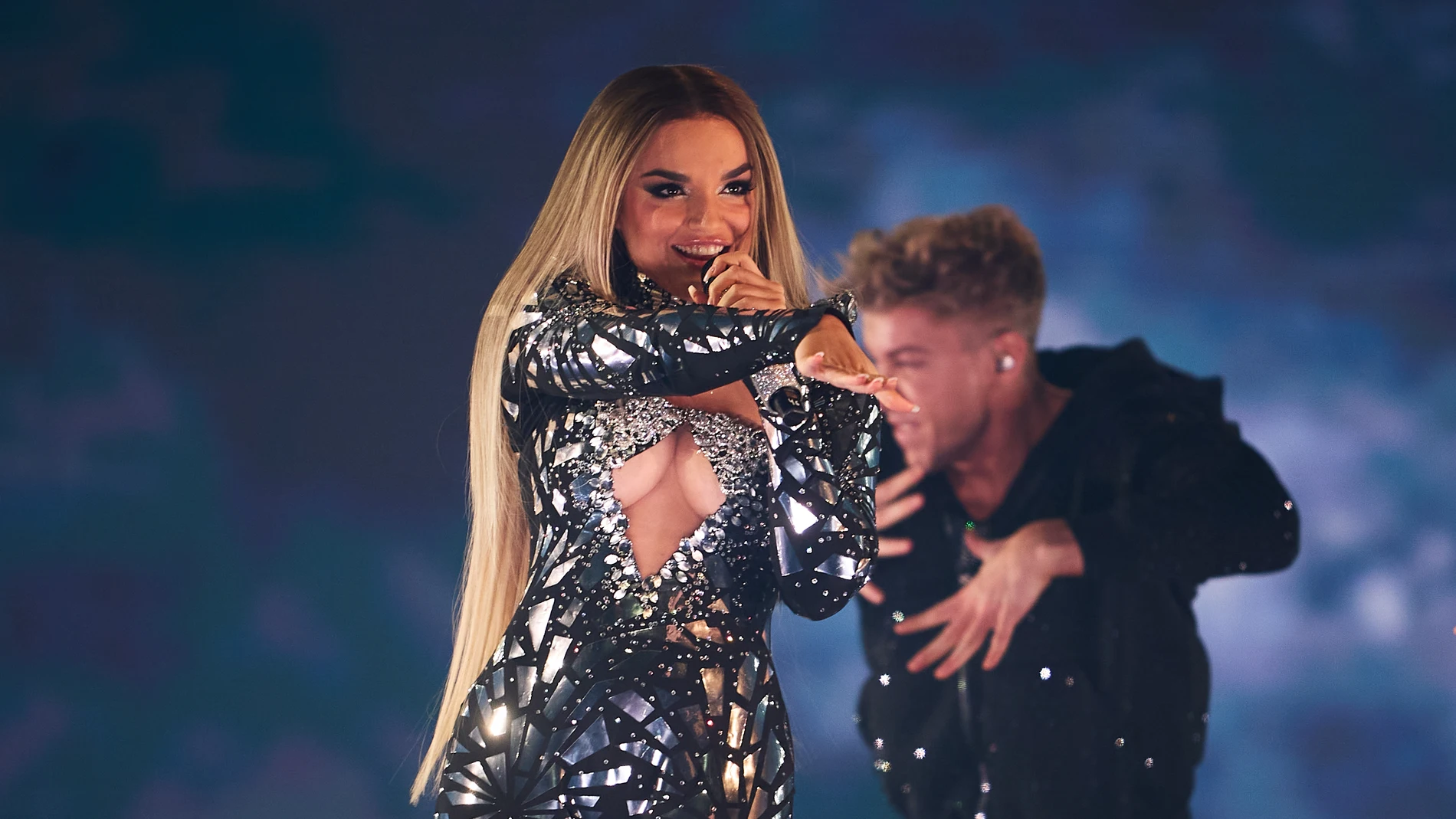 Melody durante su actuación de invitada en el Benidorm Fest 2026 Melody durante su actuación de invitada en el Benidorm Fest 2026