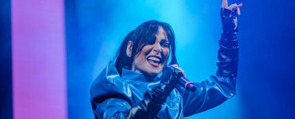 Rosa L&oacute;pez actuando en la fiesta del Benidorm Fest 2024