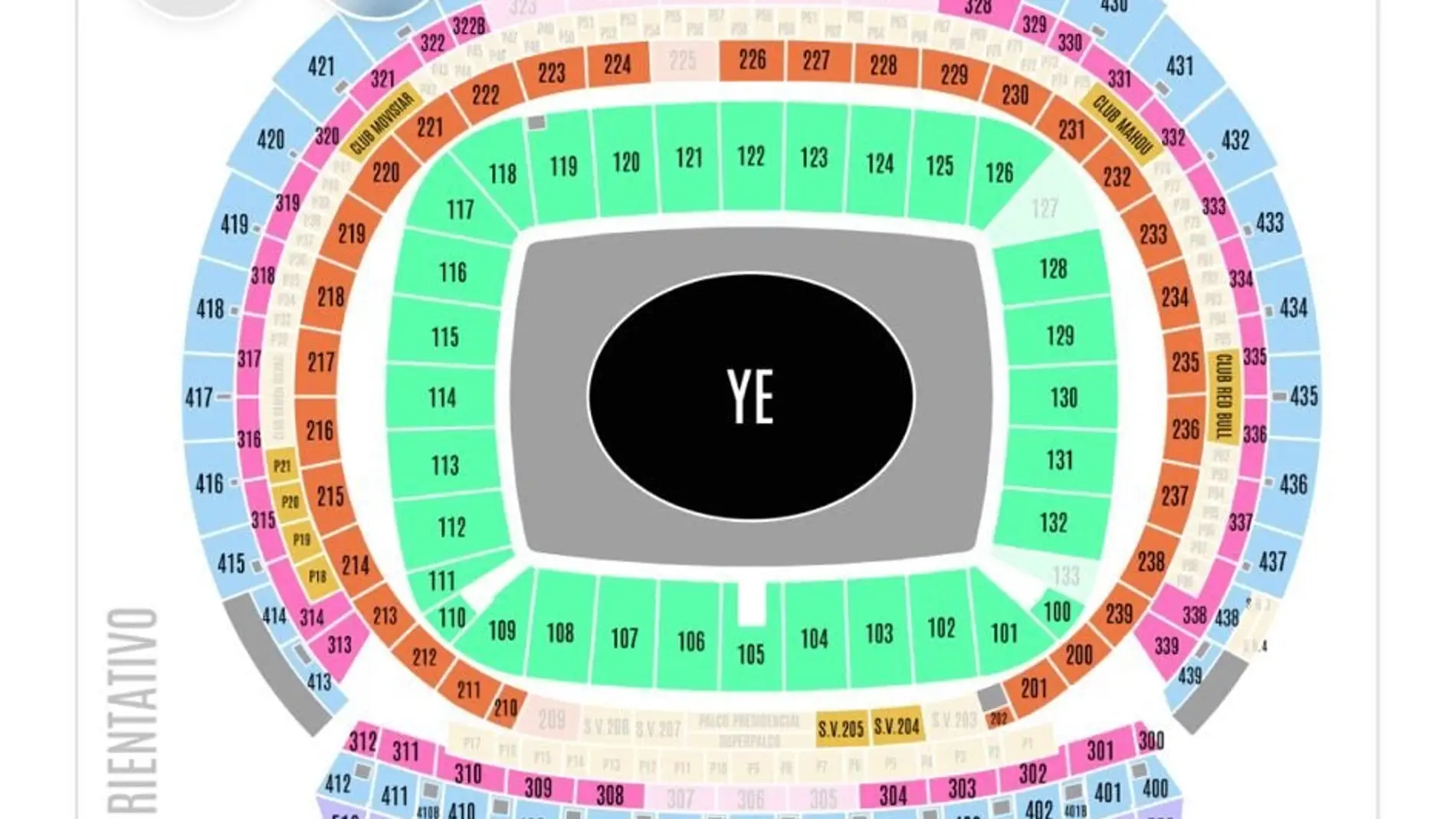 Plano del concierto de Kanye West en el Metropolitano de Madrid Plano del concierto de Kanye West en el Metropolitano de Madrid