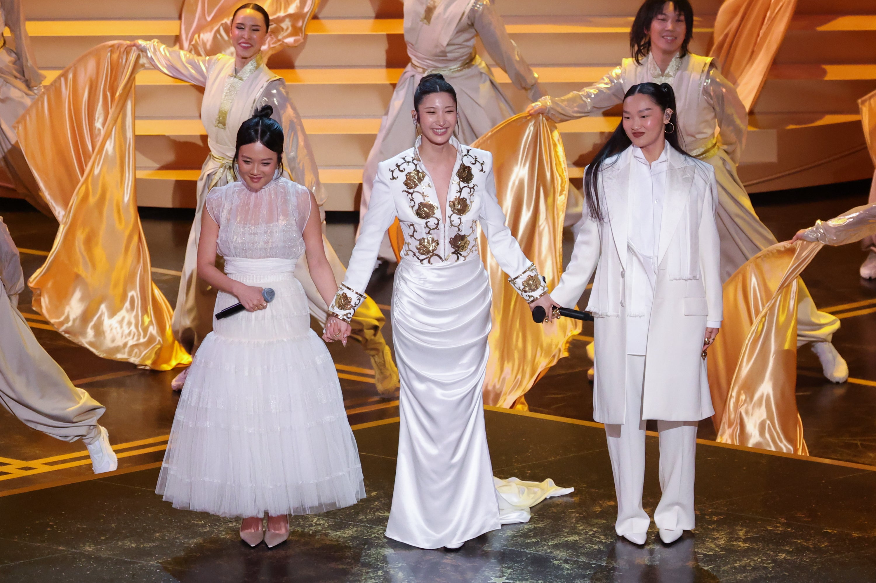 Rei Ami, Ejae y Audrey Nuna en los Premios Oscar 2026 Rei Ami, Ejae y Audrey Nuna en los Premios Oscar 2026