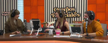 María Gómez con Eva Soriano y Nacho García en Cuerpos especiales María Gómez con Eva Soriano y Nacho García en Cuerpos especiales