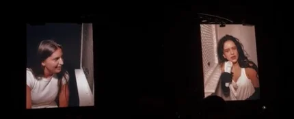 Rosalía, en su confesionario con la futbolista Kila Nazareth en Lisboa. Rosalía, en su confesionario con la futbolista Kila Nazareth en Lisboa.