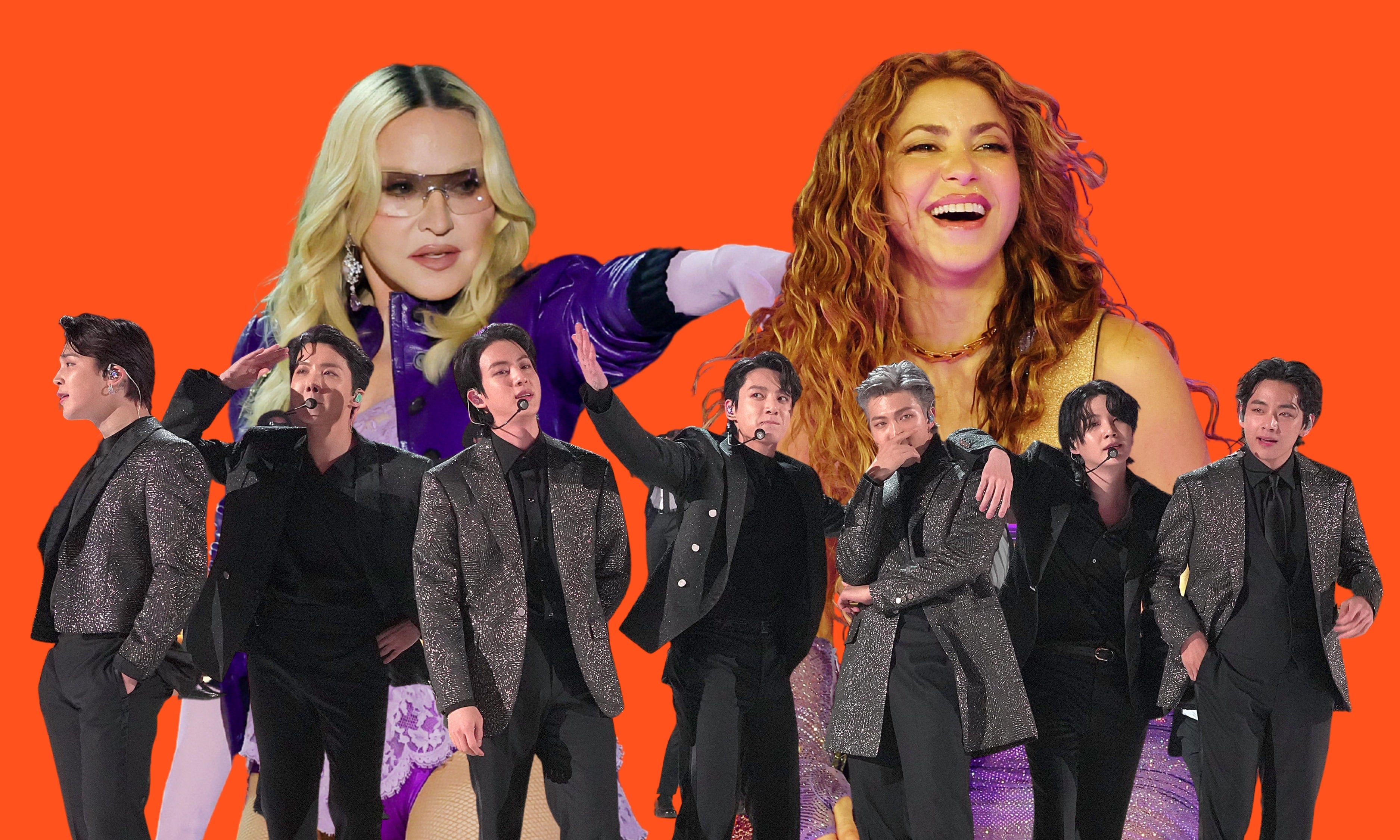 Madonna, Shakira y BTS Madonna, Shakira y BTS