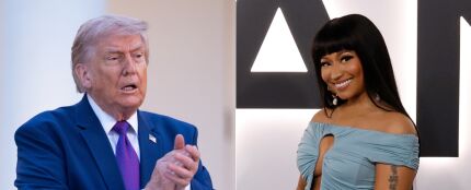 Donald Trump durante un acto de la National Police Week/ Nicki Minaj en la premier de 'Melania'