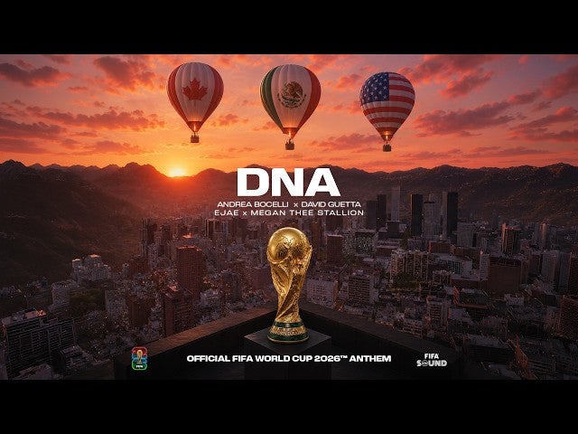 La portada de 'DNA', el himno del Mundial de Andrea Bocelli, EJAE y David Guetta La portada de 'DNA', el himno del Mundial de Andrea Bocelli, EJAE y David Guetta