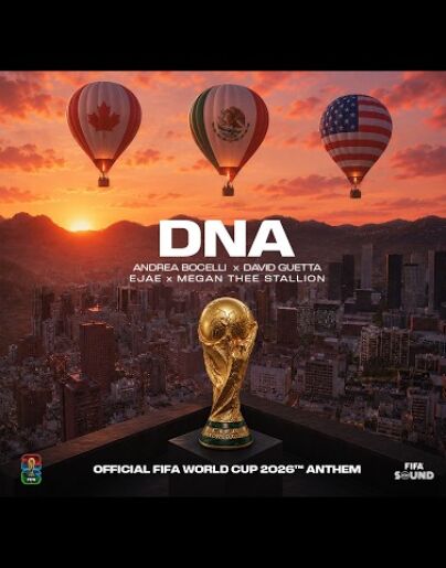 La portada de 'DNA', el himno del Mundial de Andrea Bocelli, EJAE y David Guetta