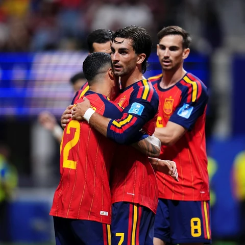 La selección española durante su encuentro ante Arabia Saudí La selección española durante su encuentro ante Arabia Saudí